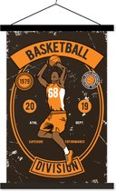 Affiche scolaire - Mancave - Basketbal - Vintage - 40x60 cm - Lattes noires