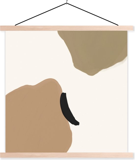 Porte-affiche avec affiche - Affiche scolaire - Marron - Taches - Abstrait - Organique - 40x40 cm - Lattes vierges