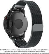 Zwart Milanees Stalen sporthorlogebandje geschikt voor Garmin Fenix5S (& Plus) – Maat: zie maatfoto – Quickfit Compatibel – 20 mm zwart metalen smartwatch strap - milanese