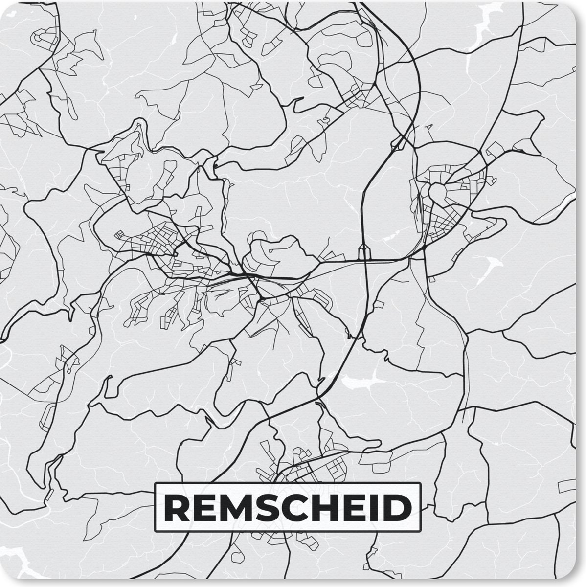 Muismat 30x30 cm - Mousepad Plattegrond - Remscheid - Kaart - Stadskaart - Duitsland - Muismatten - Stadskaart