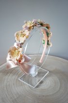 Haarband met bloemen en haarstrik - Luxe haaraccessoires - Zalm Roze - Haarband - Bows and Flowers