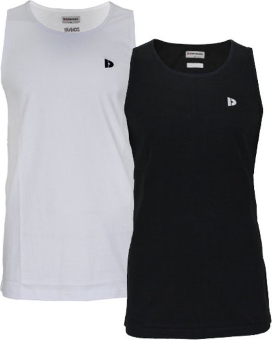 2-Pack Donnay Muscle shirt - Tanktop - Heren - White/Black - maat M