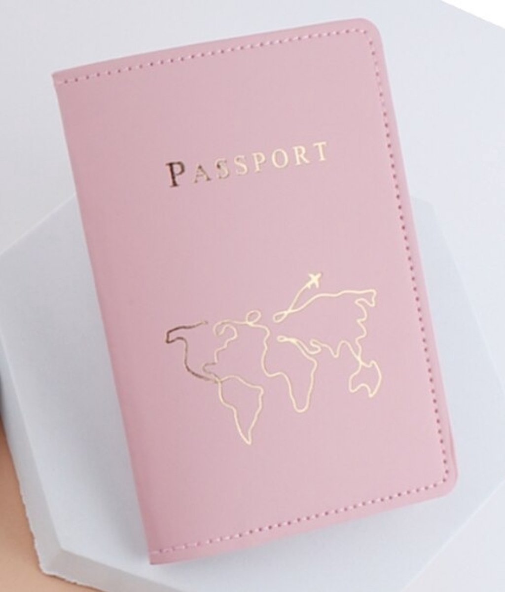 Premium Lederen Paspoorthoes - Paspoorthouder - Paspoort Protector - Roze