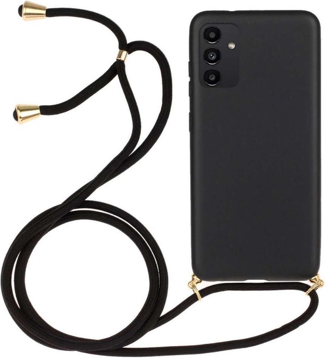 Samsung Galaxy A13 Soft TPU Case with Strap - Zwart