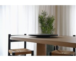 COOKX - Eiken draaiplateau M - Houten Serveerplank - Matzwart - 50 cm