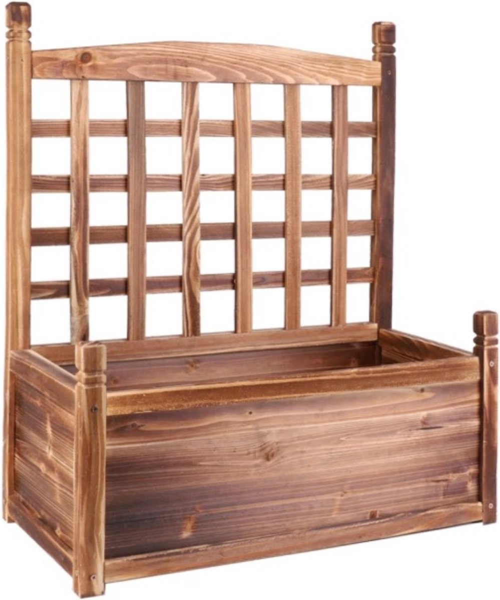 Outsunny Jardinière avec support pour plantes grimpantes, bac à fleurs, bac à plantes, pour
