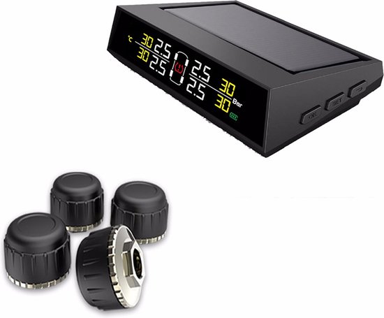 Foto: Magic tyre tpms met 4x externe sensoren en scherm bandenspanningscontrolesysteem bandenspanning en temperatuur tyre pressure monitoring system voor auto s tractoren of andere machines