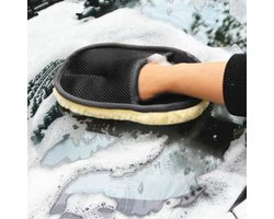 Was handschoen Auto – Auto Schoonmaak spons – Microvezel washand - Poetsdoek Auto – Washulp Wol – Interieur en Exterieur cleaner - Washandschoen - Microvezel schoonmaak auto- Krasvrij auto schoonmaken