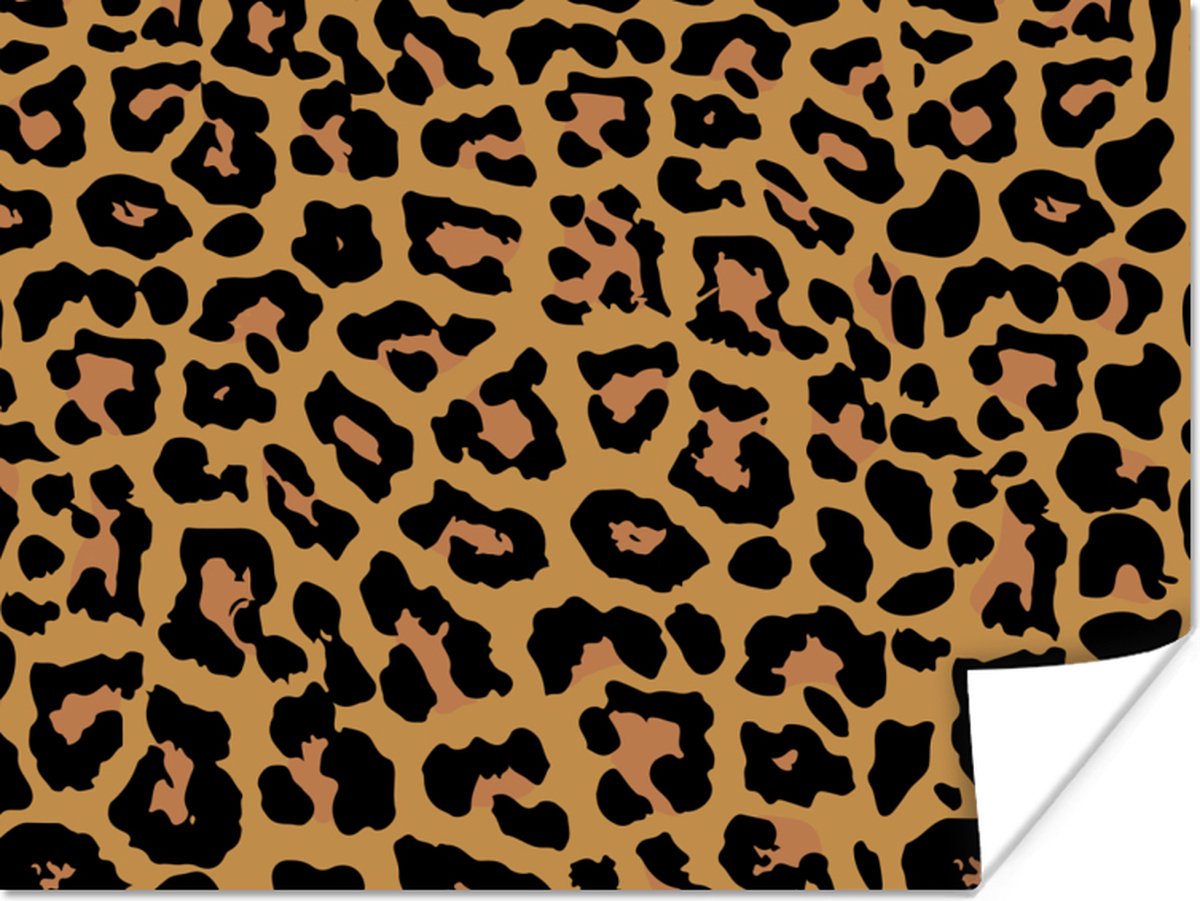 Poster Panterprint - Dieren - Bruin - 80x60 cm