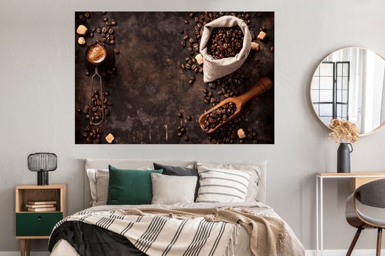 Affiche Grains de Grains de café - Café - Sachet - 180x120 cm XXL