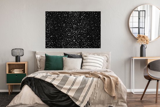 Poster Zwart - Wit - Patronen - Stippen - 120x80 cm