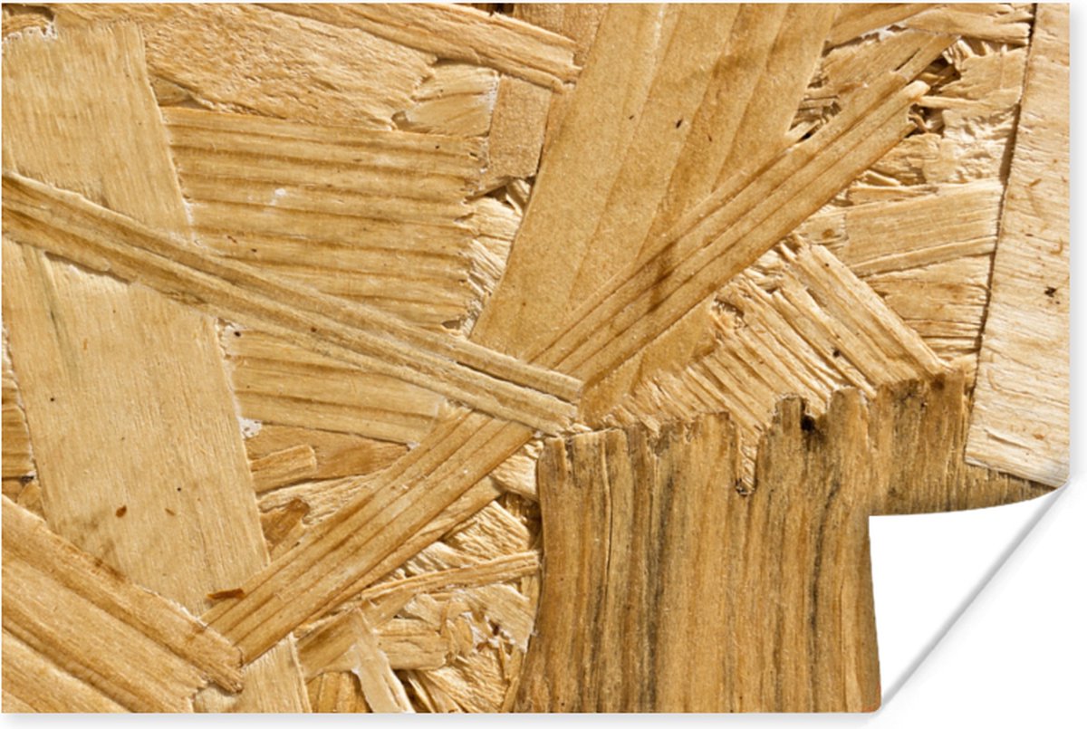 Poster Hout - OSB - Patroon - 90x60 cm