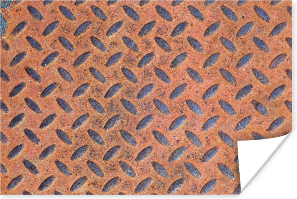 Poster Diamantplaat - Retro - Roest - 120x80 cm