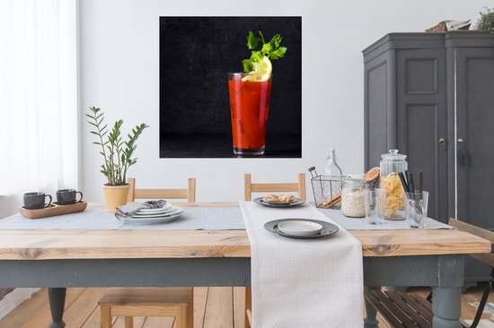 Affiche Boisson - Glas - Bloody Mary - Rouge - 100x100 cm XXL