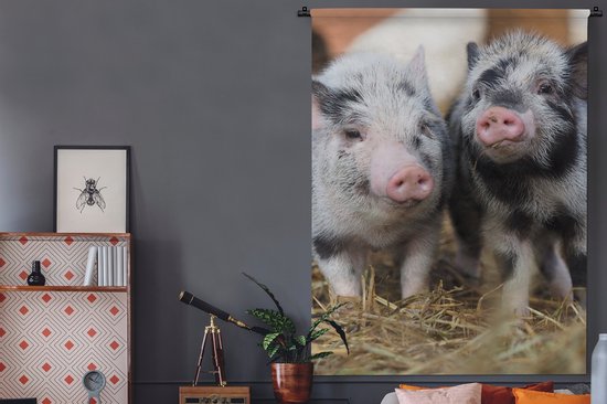 Wandkleed - Wanddoek - Varken - Dieren - Varkentje - 150x200 cm - Wandtapijt