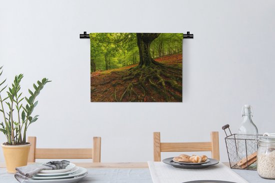 Wandkleed - Wanddoek - Boom - Bos - Herfstbladeren - 60x45 cm - Wandtapijt