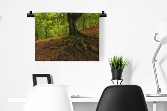 Wandkleed - Wanddoek - Boom - Bos - Herfstbladeren - 60x45 cm - Wandtapijt