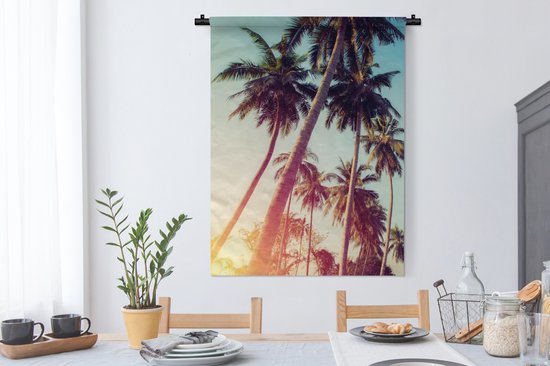 Tapisserie - Toile murale - Palmier - Été - Rétro - Soleil - 90x120 cm - Tapisserie
