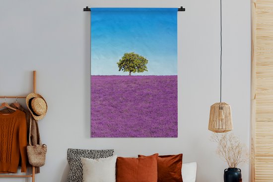 Tapisserie - Toile murale - Arbre - Violet - Ciel - Lavande - 120x180 cm - Tapisserie