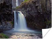 Poster Waterval - Water - Rotsen - 40x30 cm