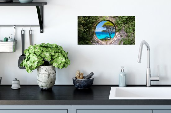 Affiche Mer - Arbre - Vue tropicale - 40x20 cm