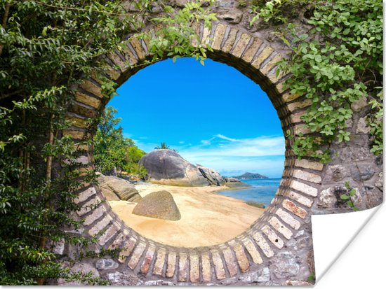 Affiche Été - Plage - Vue traversante - Tropical - 120x90 cm