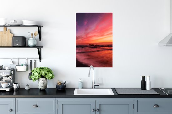 Poster Strand - Zee - Natuur - Avond - 60x90 cm