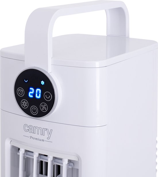 Aircooler Tower 3in1 – Toren Luchtkoeler + Luchtbevochtiger + Luchtzuiveraar– Air Cooler Camry 82.5cm – Verdampende Airco – Ultramodern design – Wit – LED - timer – Afstandsbediening – Stil en  Zuinig 60Db/70-320W