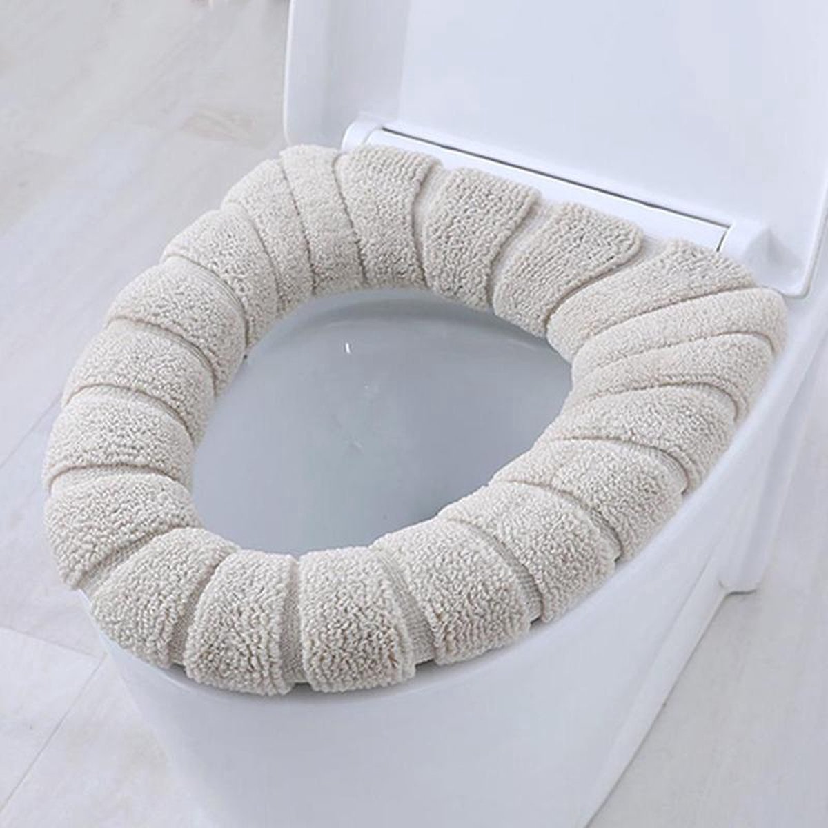 Goedkoopste 1x Toiletbril Hoes - Zachte Toiletzitting - Toiletbril Cover - WC Bril Cover - Herbruikbaar - Wasbaar - Beige