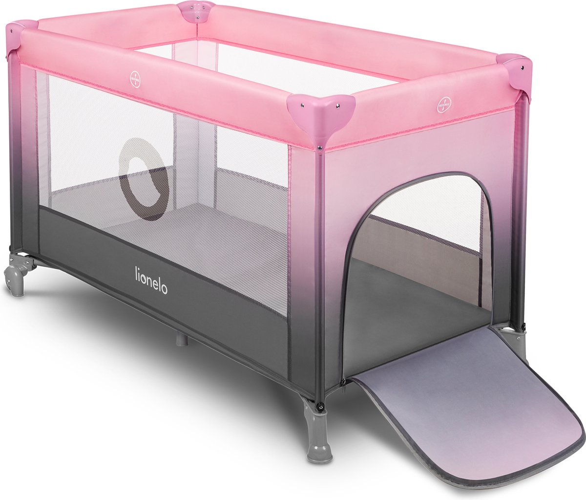 Lionelo Stefi Campingbedje 3 in 1 - Baby Bed / Inklapbare Box / Reisbedje - 60x120 cm - 0-36 maanden / tot 15 kg - MET comfort MATRAS - Zij-ingang met rits - Wielen - Transporttas - Babybed Babybox Ledikant thumbnail 5