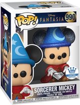 Funko POP! Exclusive - Sorcerer Mickey (Diamond Collection) - Disney Fantasia - 10cm - #990 - kunststof