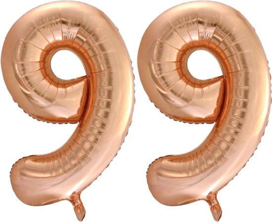 Folieballon 99 jaar Rose Goud 66cm