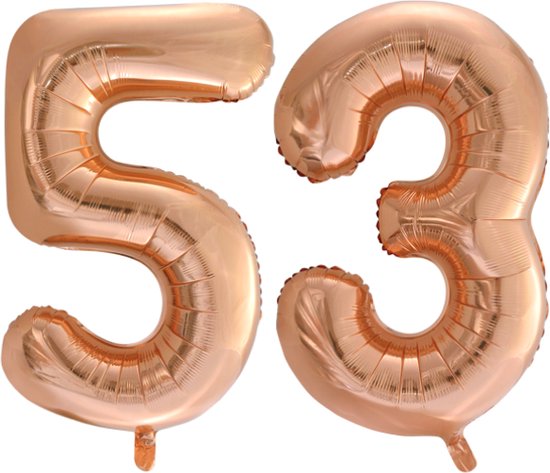 Folieballon 53 jaar Rose Goud 66cm