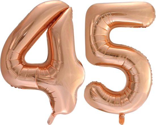 Folieballon 45 jaar Rose Goud 66cm