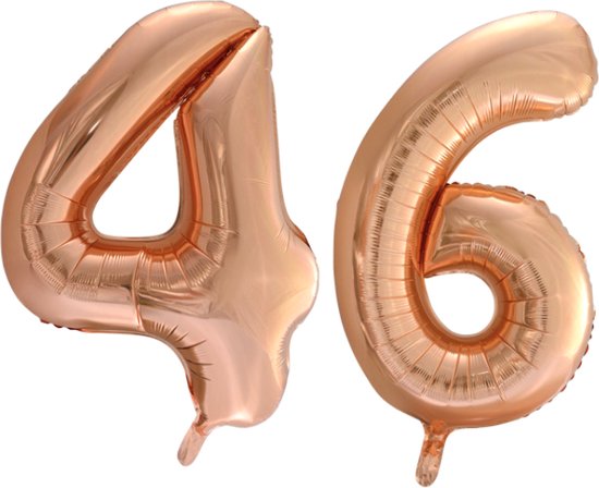 Folieballon 46 jaar Rose Goud 66cm