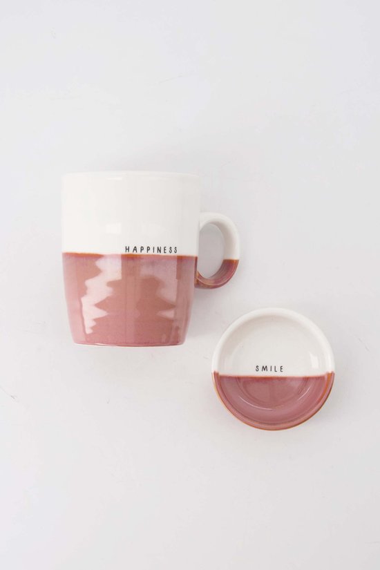 Set tasse à thé et bol Zusss Bordeaux Wit