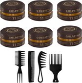 GoldStyle Styling Clay Wax – Matte Look & Ultra Strong Hold (900 ml) + 4-delige Kammenset - Gold Style Matt Look Styling Wax - Haar Wax Mannen