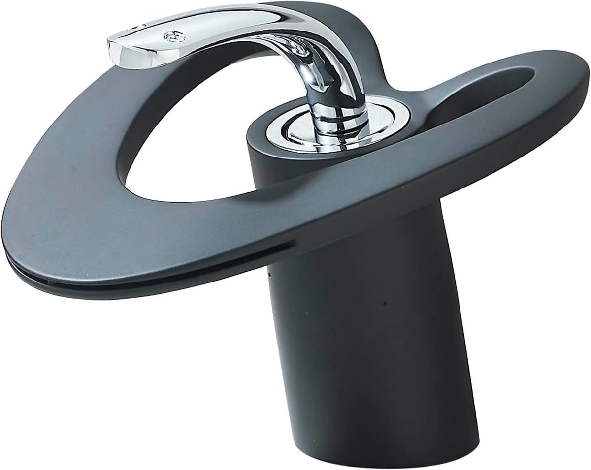 Waterval Wastafel Mengkraan Badkamer Wastafel Mengkraan Zwart Eengreeps Warm en Koud Mengkraan Monobloc Fittingen