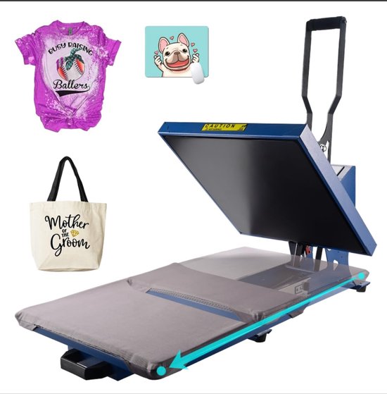 Warmtepers voor T-shirts en Textiel met Digitale Bediening en Afneembare Handgreep