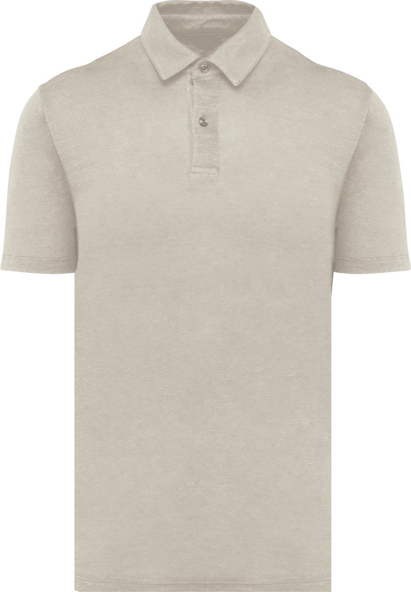 Spasso Linnen herenpolo SP217 - Linen Sand - XXL