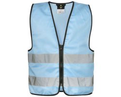 Korntex Kids´ Hi-Vis Safety Vest With Front Zipper Aalborg KX201 - sky blue - XXS (3/4 years)
