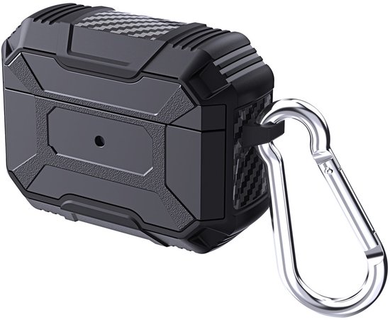 Telestore - Étui adapté aux AirPods Pro 3 - Étui hybride en TPU Housse de protection - Housse antichoc pour AirPods Pro 3 - Étui AirPods Pro 3 - Convient aux Apple Airpods Pro 3 - noir - Coque rigide et TPU avec porte-clés