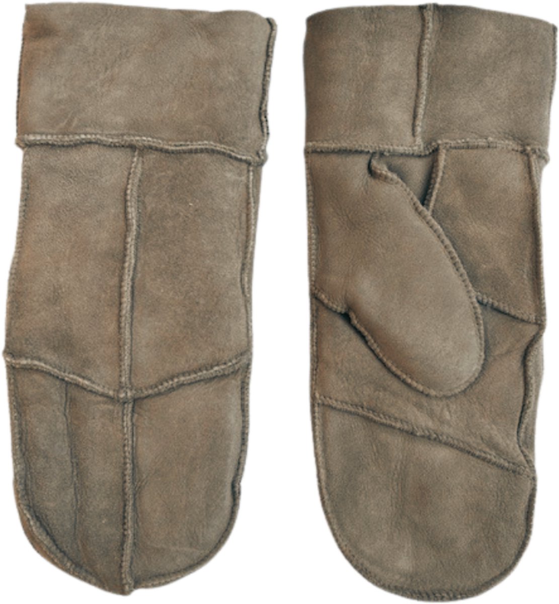 Leren wanten heren - Lammy heren winter - Winddicht en waterafstotend - Wol - Grijs - Maat L