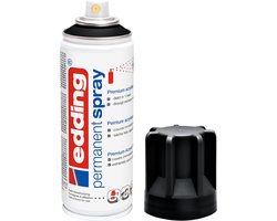 edding 5200 spuitverf in spuitbus - diepzwart mat - 1 stuk - 200 ml verf - direct dekkend – 0,7-1 m2 oppervlak - acrylverf voor het lakken en versieren van glas, metaal, hout, keramiek, kunststof, canvas - permanent spray, verfspray