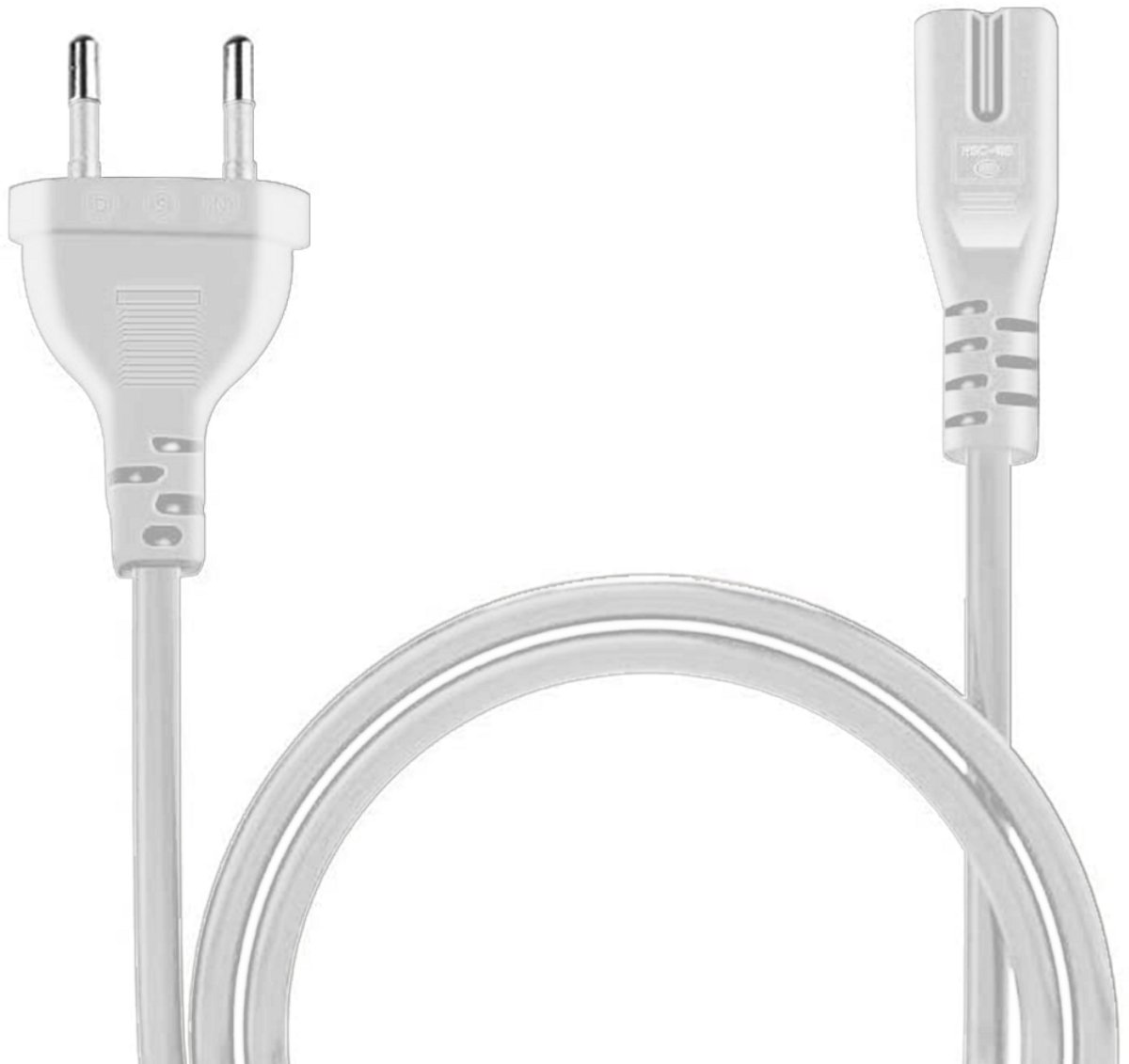 EXCITAT Stroomkabel - C7 kabel - Kabel voor kleine apparaten - 1.5m - geschikt voor PS5 / PS4 / PS3 / Xbox Series X/S - Wit