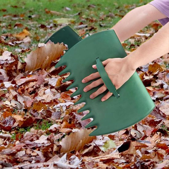 Bladplukker - Bladgrijperset - Handklauw - Gazonklauwbladmes - 2-pack -34*25cm-Groen - Verwijdert snel gevallen bladeren en grasresten - Tuingereedschap voor buiten, kunststof hark, tuingereedschap van Merkloos	 — afbeelding 5