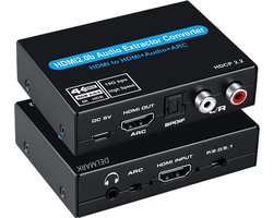 Delmark HDMI 2.0 Audio & ARC Extractor - HDMI naar RCA, SPDIF en 3.5mm AUX - 4K@60Hz, Dolby Atmos & HDR10