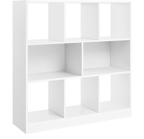 Bibliothèque armoire de rangement vitrine meuble de rangement indépendant avec 8 compartiments ouverts design moderne et minimaliste adapté au salon chambre et chambre d'enfant 97,5 x 30 x 100 cm blanc