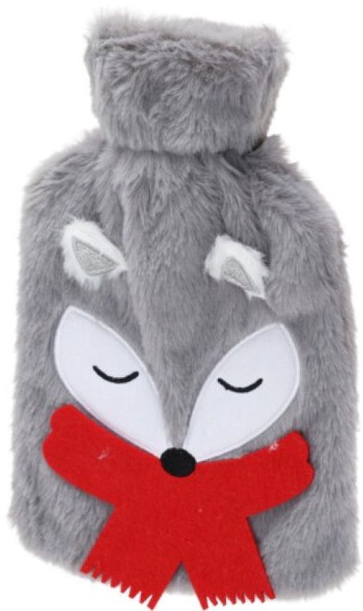Home & Styling Warmwaterkruik Vosje - 26cm - Donkergrijs
