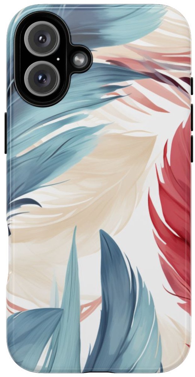 Blauw-Rood Verenpatroon – Telefoonhoesje Geschikt voor iPhone 16 Plus